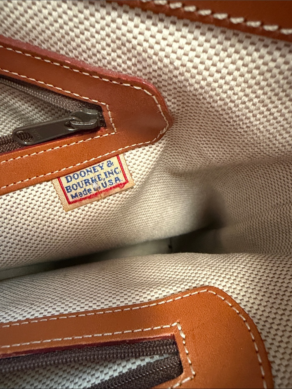 Dooney & Bourke Brown Monogram Tote with Tan Leather Trim - Picture 7 of 11